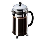Bodum 51oz Chambord French Press Coffee Maker, High-Heat Borosilicate Glass, Polished Stainless Steel – Made in Portugal