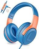awatrue Kids Headphones Wired Toddler Headphones with Microphone, Over-Ear Headphones, 85/94dB Volume-Limiting, 3.5mm Jack, Foldable On-Ear Design - Safe & Comfortable for Learning & Entertainment