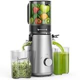 Juicer Machines, 5.8" Wide Feed Chute Cold Press Juicer for Whole Vegetables & Fruits, High Juice Yield, BPA Free (Slivery)
