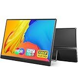 Yxk Portable Monitor 15.6 Inch 1080P 60Hz IPS HDR Ultra-Slim Travel Monitor with Dual Speakers USB-C HDMI Second Screen for Laptop PC Mac Phone Xbox PS4/5 Switch, VESA Kickstand, Zero Frame Gaming