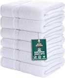 Utopia Towels 6 Pack Medium Bath Towel Set, 24 by 48 Inches, 500 GSM 100% Ring Spun Cotton, Lightweight and Highly Absorbent Quick Drying Premium Towels for Hotel, Spa and Bathroom, White