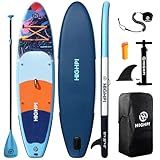 Highpi 11ft Inflatable Stand Up Paddle Board for Youth and Adults – Wide Sup with Premium Accessories, Blow Up Paddleboard for Surfing, Fishing, Yoga & More