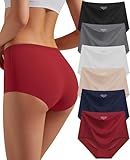 Sazoox Womens Seamless Underwear High Waisted Full Coverage Briefs No Show Soft Breathable Panties 6 Pack