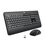 Logitech MK540 Advanced Wireless Keyboard and Mouse Combo for Windows, 2.4 GHz Unifying USB-Receiver, Multimedia Hotkeys, 3-Year Battery Life, for PC, Laptop