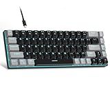 MageGee Portable 60% Mechanical Gaming Keyboard, MK-Box LED Backlit Compact 68 Keys Mini Wired Office Keyboard with Red Switch for Windows Laptop PC Mac - Black/Grey
