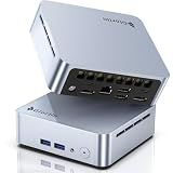 Glorlin Mini PC, AMD Ryzen 5 3501U CPU (Beats N95, Up to 3.7 GHz, 4C/8T) Small Desktop Computer 16GB DDR4 RAM 512GB NVMe SSD WiFi 6 Bluetooth 5.3 Dual HDMI DP Support Three 4K Display for Home Office