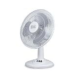 BLACK+DECKER 12” Oscillating Desk Fan with 3 Speeds, BFDT12SW, White