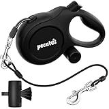 26ft Retractable Dog Leash with Chew Proof Extender, 2025 Upgraded Heavy Duty Retractable Pet Leash with Poop Bag Holder, Anti-Slip Grip, Reflective Leashes for Medium Large Dogs up to 110 lbs(Black)
