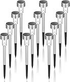 GIGALUMI Outdoor Waterproof Solar Garden Lights, 12 Pack Cold White