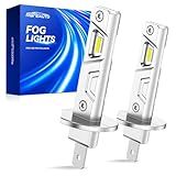 Marsauto H1 Fog Light Bulb, 600% High Bright H1 Fog Lights, 6500K White Strong Penetration, 60000 HRS+ Lifespan, Upgraded 1:1 Mni Size Led Bulb for Car, Truck, SUV, Side Marker & Parking Light Combos