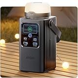 ATGIH Camping Portable Power Station 198.4Wh, [4-Port Fast Charging] LiFePO4 Battery Power Bank Small Electric Generator with Detachable Light, 100W USB-C Output for Home Backup Outdoor Emergency
