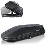 Large Cargo Carrier Box, Heavy Duty Hard Shell Roof with Security Keys, Waterproof Rooftop Cargo Box, 62 (L) x 31 (W) x 15(H) Inches, 16 Cubic Feet, Tool-Free Install (Diamond Black)