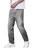 JMIERR Men's Straight Leg Jeans Stretch Mens Jeans Fit Comfort Flex Essentials Denim Jeans, M, Gray