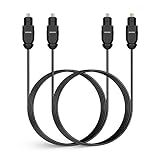 xipotuz 2 PCS Digital Optical Audio Cable 6ft1.8M - [24K Gold-Plated, Ultra-Durable] Slim Optical Cable Digital Audio Cable for Home Theater, Sound Bar, TV, PS4, Xbox, PlayStation & More