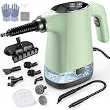 Handheld Steam Cleaner, Portable Steamer for Cleaning with 18PCS Accessories, 12s Fast Heating, Pressurized Steam Cleaner for Home, Kitchen, Bathroom, Car Detailing, Window, and Clothes, Green
