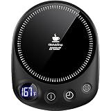 KitchekShop Coffee Mug Warmer - Fastest Heating & Highest Temperature, Coffee Cup Warmer for Desk Auto Shut Off, 4 Temp Settings & 1-12H Timer, Smart Electric Beverage Warmer for Coffee, Tea (Black)