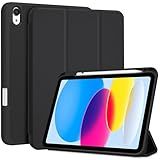 ProCase for iPad (A16) 11th Generation 11 Inch 2025/ iPad 10th Generation 10.9 Inch 2022 Case with Pencil Holder, Hybrid Cover with Soft TPU Back, Supports Touch ID, Auto Wake/Sleep -Black