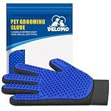 Pet Hair Removal Glove with 255 Silicone Tips for Dogs & Cats, Right Blue