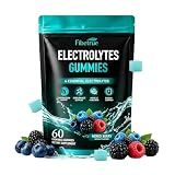 Fibetrue Electrolyte Gummies, Hydration Support with Potassium,Magnesium & Essential Minerals,Electrolytes Chews for Running,Sports,Workout Recovery & Daily Hydration,Mixed Berry