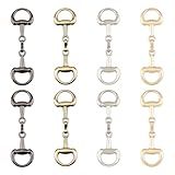 SUPERFINDINGS 8Pcs 4 Colors Alloy D Ring Snaffle Bit Buckles Horse Bit Buckle Double Bit Buckle for DIY Snaffle Bit Horse Jewelry Loafer Shoes Decoration, 72x21x6mm