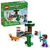 LEGO Minecraft Steve’s Taiga Adventure Building Toy for Boys & Girls - Video Game Playset & Toy Figures for Kids, Ages 6 + - W/2 Minifigures & 2 Pretend Play Animals - Gift Idea for Birthdays - 21583