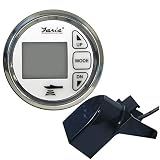 Faria 13852 Chesapeake Stainless Steel Depth Sounder with Air and Water Temperature (Transom Mounted Transducer) - 2", White