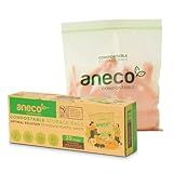 ANECO 100% Compostable Food Storage Bags with Ziplock - Extra Thick Resealable Sandwich Bags for Meal Prep, Food Storage, Carrying - Food Safe Disposable Freezer Snack Bags, Quart Size (25 Bags)