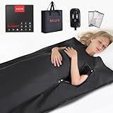 RRGFB Portable Infrared Sauna Blanket, Detox & Relaxation at Home, Adjustable Timer 20-60 Min, Temperature Range 86-158℉, 6 ft x 2.6 ft, Oxford Fabric