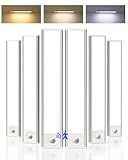 AMETHEUS 6-Pack Under Cabinet Lighting Wireless, 1800mAh Rechargeable Motion Sensor Light Indoor, Magnetic Closet Lights, Dimmable & 3 Color Temps, Under Counter Lights for Kitchen, Stairs (8inch)