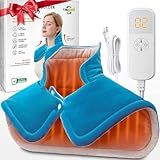 Weighted Neck & Shoulder Heating Pad for Pain Relief | Father’s Day Gift for Dad Husband from Daughter Son Wife, Birthday Gifts for Dad Men Women Mom | 6 Heat Settings, 2H Auto‑Off | Home & Office Use