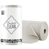 Fantasticlean Microfiber Cleaning Cloth Roll -75 Pack, Tear Away Microfiber Towels, 12" x 12", Reusable, Washable, Scratch Free, Ultra Absorbent Dishcloth for All-Around Cleaning Supplies (Cool Grey)