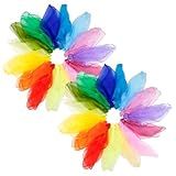 PEASUG 30 Pcs Juggling Scarves for Kids Play, 24 Inch Play Scarve for Toddlers Dance Music Scarfs, Magic Tricks, Preschool Classroom Supplies