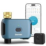 WiFi Water Timer with Brass Inlet, 1 Zone Smart Sprinkler Timer for Garden Hose Faucet, Hose Timers with WiFi Hub, Up to 20 Watering Plans, APP & Voice Control, Compatible with Alexa
