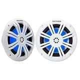 KICKER 49KM604WL KM 6.5" 4Ω Blue LED Marine Coaxial Speakers - Pair