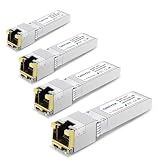 QINIYEK 4-Pack 10G SFP+ to RJ45 Module | 10Gbase-T Transceiver Compatible with Cisco, Ubiquiti, TP-Link, Meraki, Netgear and Open switches | CAT6a/7, 30m/98.4ft Transmission