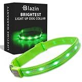 Blazin Light Up Dog Collar - The Original LED Dog Collar - USB Rechargeable - Waterproof - 1,000 Feet of Visibility - Dog Collar Light for Small, Medium, Large Dogs - USA Brand