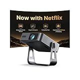 【Officially-Licensed APP & Native 1080P】 Thinnest 1.81" Smart Mini Projector with WiFi and Bluetooth, Auto Focus & Keystone Portable Outdoor Projector, VOPLLS 4K Support Home Movie Projector
