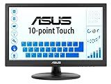 ASUS 15.6” 1080P Touch Monitor (VT169HE) - Full HD, 10-Point Touchscreen, IPS, Wide Viewing Angle, Frameless, Eye Care, Flicker Free, Low Blue Light, HDMI, Windows 11 Compliance, VESA Mountable