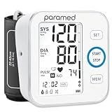Paramed Blood Pressure Monitor - Bp Machine - Automatic Upper Arm Blood Pressure Cuff 8.7-16.5 inches - Large LCD Display 120 Sets Memory - Device Bag & Batteries Included