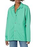 MAGID SparkGuard PVC-Free Flame-Resistant Cotton Jacket, 30” Long, Green, Size Large