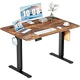 DUMOS 48 Inch Electric Standing Desk Height Adjustable, Sit to Stand Up Computer Workstations Work PC Table Home Office Study Writing Gaming Desks with Memory Presets for Walking Pad, Bedroom, Rustic
