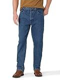 Rustler mens Classic Relaxed Fit Jeans, Dark Stonewash, 42W x 32L US