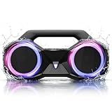 Bluetooth Speaker 80W(Peak)Loud with Bass, 20H Playtime, IPX7 Waterproof, RGB Lights, TWS, Large Portable Wireless Speakers for Outdoor, Home, Party, Pool, Beach, Tailgating, Gym, Work, Gifts (Black)