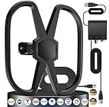 TV Antenna Outdoor-Support 2 TVS, 4000+ Miles Long Range Digital Antennas Smart TV Indoor, HD Antennas Local Channels 360° Reception, Strongest Amplifier Antenna-Support 8K 4K 1080p-38 Ft Cable