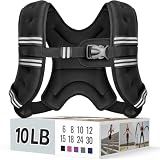 Zeerun Weighted Vest, 6/8/10/12/15/18/20/24/30LB for Men Women, 10LBS-Black