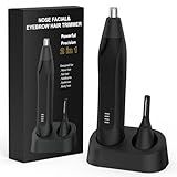 Setonia Nose Hair Trimmers for Men,Rechargeable Eyebrow Trimmer 2 in 1 Painless Multifunctional Ear and Nose Hair Trimmer with Dual Edge Blades Portable Design (Black)