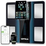 LOFTILLA Smart Scale for Body Weight, Accurate Scale with BMI Body Fat Muscle Mass, 8-in-1 Large Display, Digital Bathroom Scales for 14 Body Composition Metrics, Sync with Fitness App, Black
