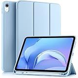 Akkerds Compatible with iPad (A16) 11th Generation Case 11 Inch 2025, for iPad 10th Generation Case 10.9 Inch 2022 with Pencil Holder, Slim Trifold Stand Protective Cover with Soft TPU Back, Sky Blue