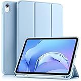 Akkerds Compatible with iPad (A16) 11th Generation Case 11 Inch 2025, for iPad 10th Generation Case 10.9 Inch 2022 with Pencil Holder, Slim Trifold Stand Protective Cover with Soft TPU Back, Sky Blue
