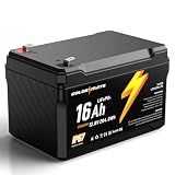 GOLDENMATE 12V 16Ah LiFePO4 Lithium Battery, IP67 Waterproof, Lightweight